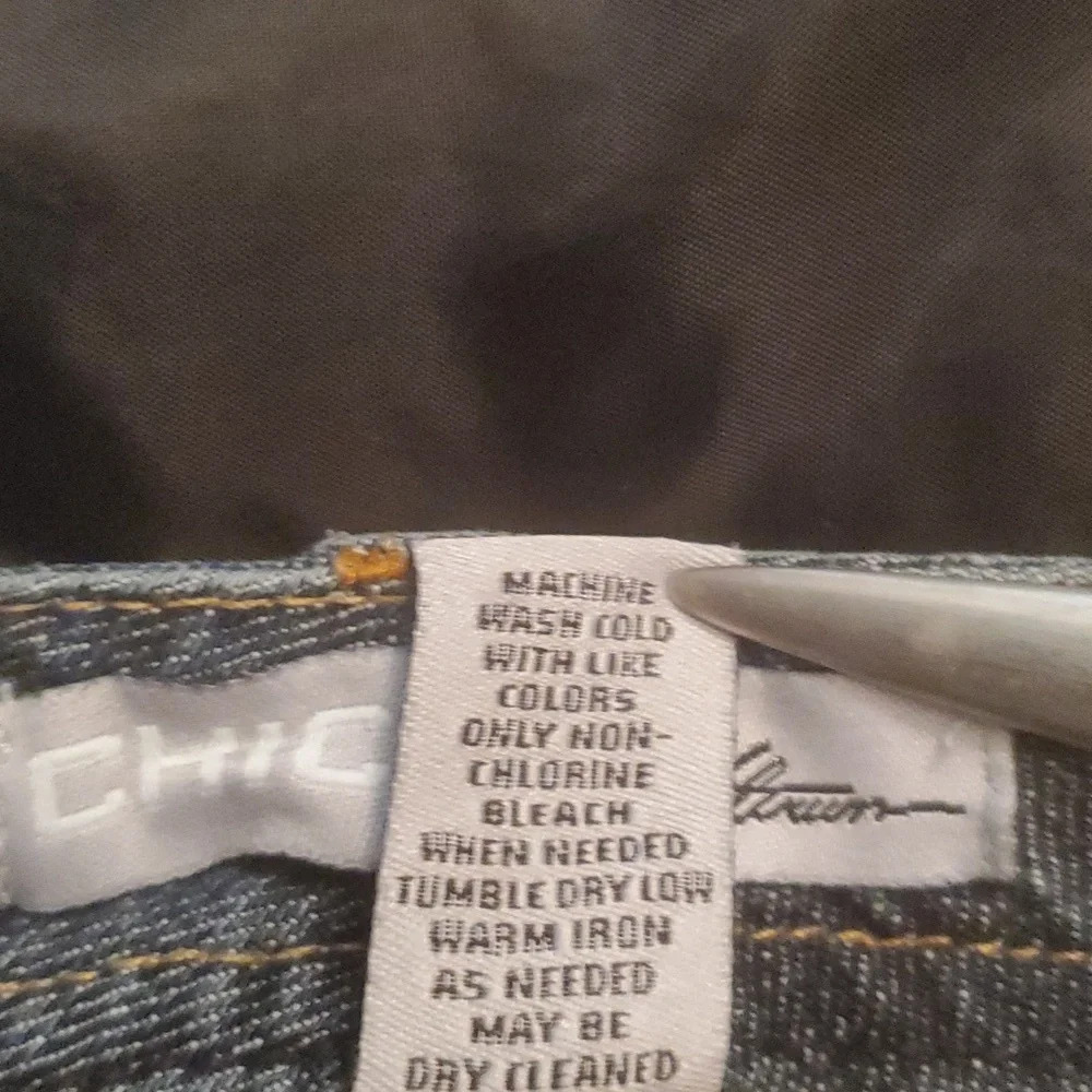 CHICO'S Womens Platinum Straight Leg Jeans Mid Rise Cotton & Spandex - Picture 9 of 13